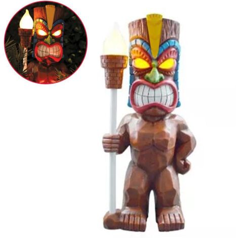 Figurine Totem Solaire Éclairage LED Jardin Décoratif pour Allée Pelouse