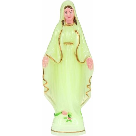 Figurine Vierge Marie - En plastique - Lumineuse - Chrétienne Madonna Mère Dieu Marie - Statue de collection religieuse - Objet de décoration pour la maison et le bureau,Lonvrèe