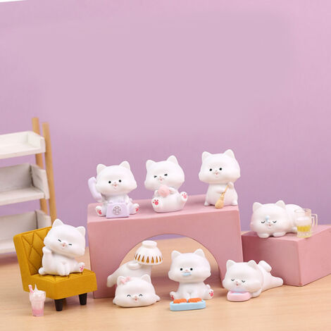 Figurines Animales Miniatures - 8 Figurines en Resine Cute & Realistes pour Decoration d'Interieur