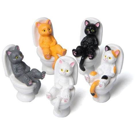Figurines de Chats Miniatures Mignonnes - Lot de 5 pour Décoration Maison Jardin, Cadeau Anniversaire Noël