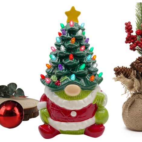 Figurines De Gnomes De Noël Ornement en Résine Léger Arbre de Noël de