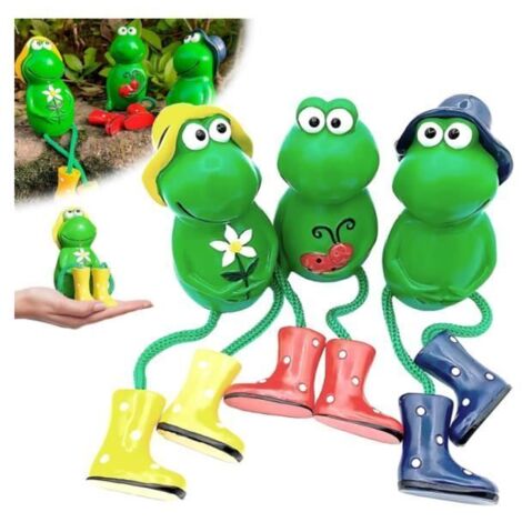 Figurines de Grenouille de Jardin, 3 PCS Statue de Jardin de Grenouille, Statue de Grenouille en Résine, Figurines de Grenouille