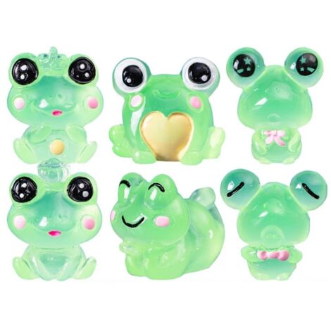Figurines de Grenouilles Luminescentes en Résine - 12 Pièces - Décoration Magique pour Jardin et Intérieur par