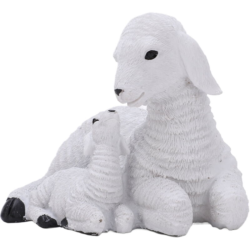Figurines de mouton de style rustique en résine vieillie, ornement décoratif en forme d'agneau blanc pour l'artisanat sur le thème de la ferme