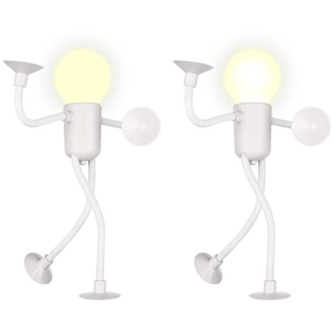 Figurines décoratives sur le thème du sport : Veilleuse mignonne en forme d’ampoule – Figurine ampoule blanche X 2 pièces