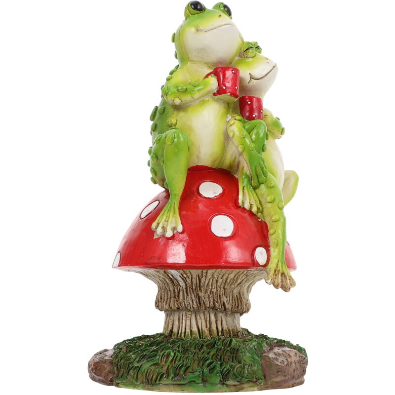 Figurines en résine de grenouilles et champignons, décoration de jardin, accessoires décoratifs pour amoureux