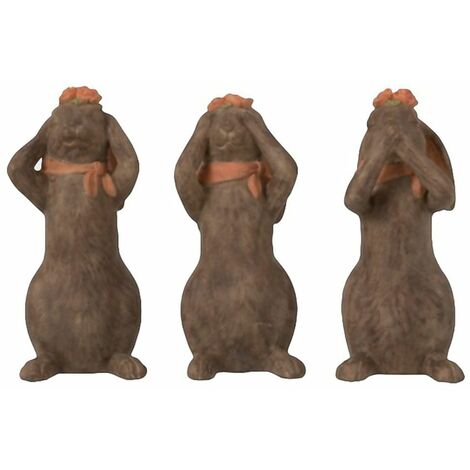 Figurines Marron - Lapins - Ne Rien Entendre - Dire - Voir