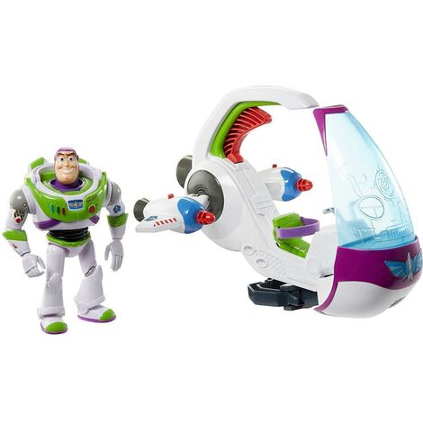 Figurines Toy Story Buzz l'éclair avec vaisseau spatial et armure fluorescente