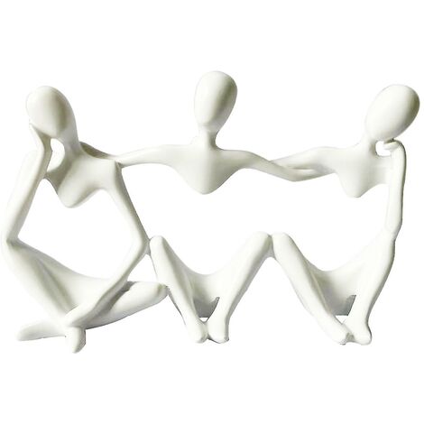Figurita abstracta coleccionable Regalo ideal Arte moderno Estilo pensador Figurilla de resina para el hogar - Blanco dontodent