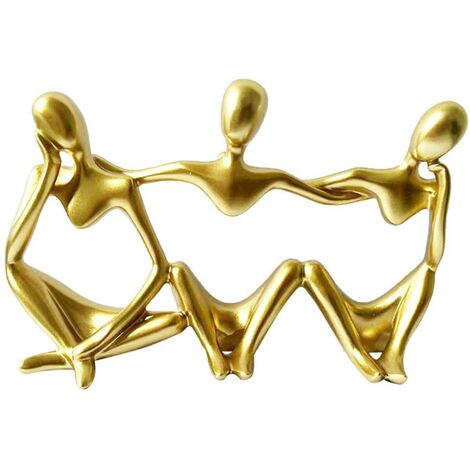 Figurita abstracta coleccionable Regalo ideal Arte moderno Pensador Estilo Resina Figurilla para el hogar - Dontodent dorado