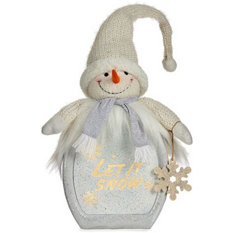 Figurita decorativa - Muñeco de nieve - 15 x 65,5 x 27 cm - Blanco - Interior