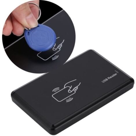 Fihero Lecteur de carte RFID et graveur d\'identité USB 125khz et copieur / duplicateur avec clé d\'identification 5pcs