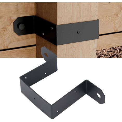 [Fijación de alta resistencia] Soportes en forma de U para cenador, 4 piezas, acero al carbono para tubos de 4x4 pulgadas, antirrobo/resistentes a la corrosión, fijaciones para patio/valla