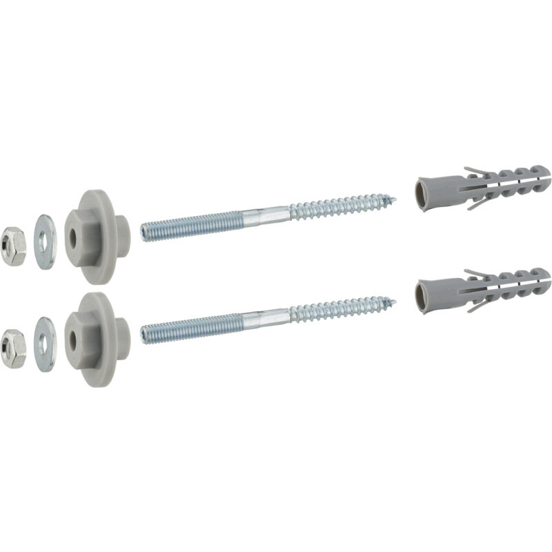 

fijaciones lavabo pared sólida arandelas ajustables tornillos 10x120 mm tacos 14x70 mm x2