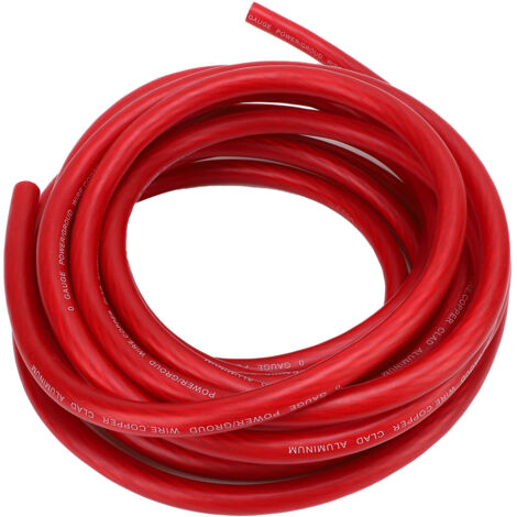 Fil automobile de calibre 1 AWG 25 pieds polyvalent, flexible, installation facile, câble de batterie de terre d'alimentation de voiture CCA pour haut-parleur d'éclairage radio rouge
