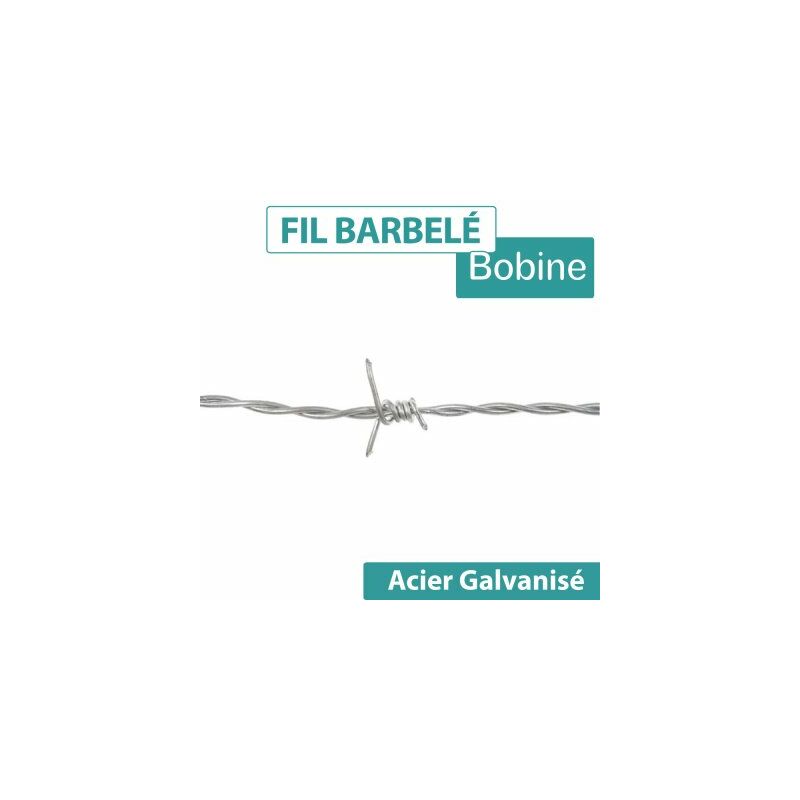 Fil Barbelé - Acier Doux - Fil 2,7mm - 100 mètres