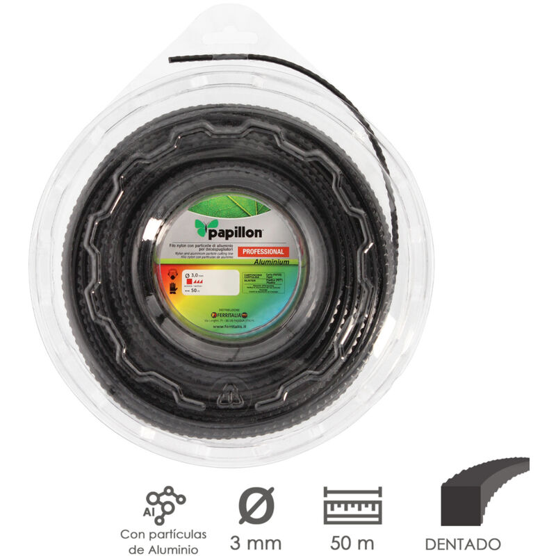 Hilo Nylon / Aluminio Cuadrado Trenzado Professional ø 3,0 mm. Rollo 50 metros