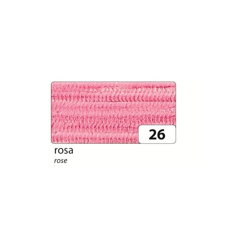Fil chenille métallique, rose, 50 cm, lot de 10 max bringmann 77826