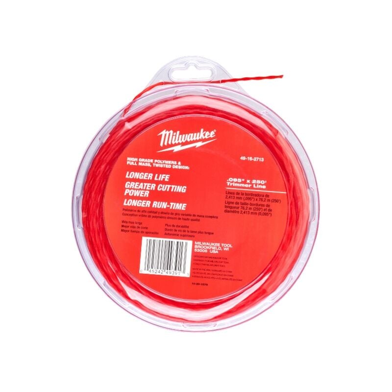 Fil pour coupe-bordures 2.3MMX76M 49162713 - MILWAUKEE