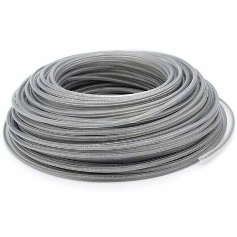 Fil Coupe Bordure - 3 0 mm - Âme Acier Renforcée avec Enrobage Nylon - Pour Têtes de Débroussailleuse Universelles - Longueur 45 m