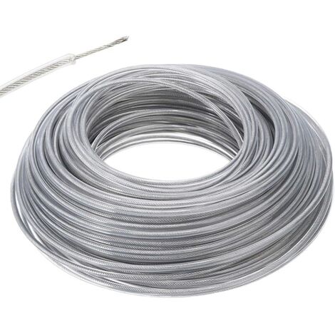 Fil Coupe Bordure Universel, Ligne de Trimmer Strimmer en Acier 3.0 mm, 50M Fil d'acier Débroussailleuse Robuste pour Tête Tondeuse À Gazon de Jardinage