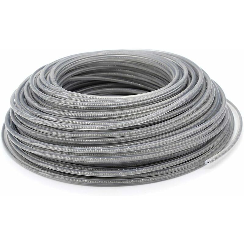 Fil Coupe Bordure Universel, Ligne de Trimmer Strimmer en Acier 3.0 mm, Fil d'acier Débroussailleuse Robuste pour Bosse Tête Tondeuse à Gazon de