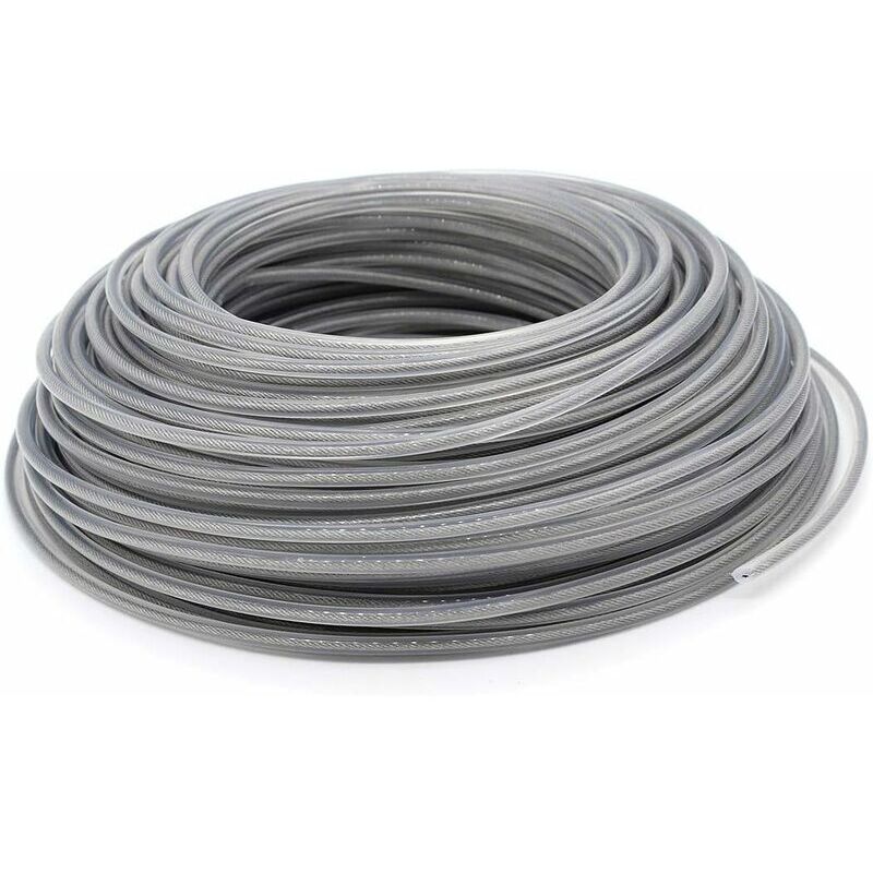 Fil Coupe Bordure Universel, Ligne de Trimmer Strimmer en Acier 3.0 mm, Fil d'acier Débroussailleuse Robuste pour Bosse Tête Tondeuse à Gazon de
