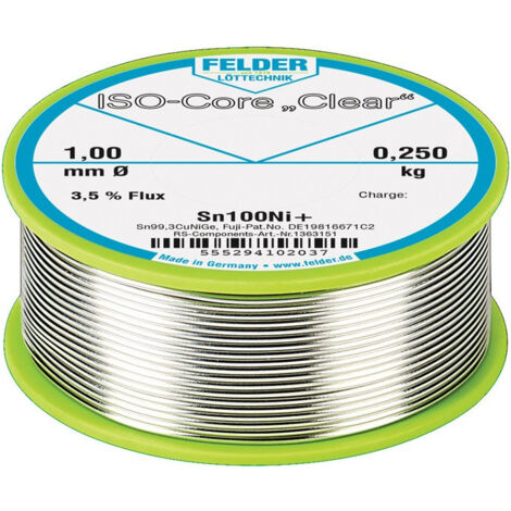 Fil d apport de soudure ISO-Core® Clear 1mm 250g Sn100Ni+ FELDER