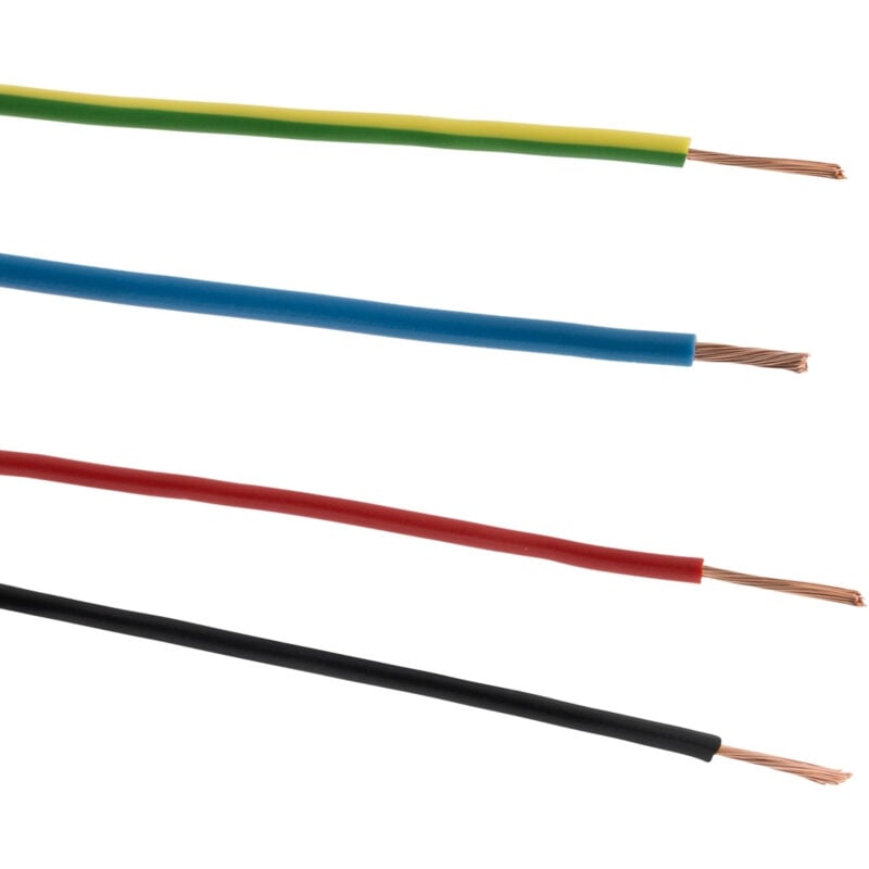 Zenitech - Câble d'alimentation électrique H07VK 1x2,5mm² vert et jaune - 10m