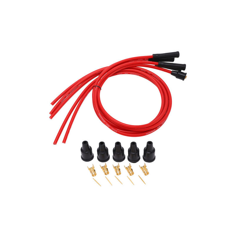 Start - Fil d'allumage pour bougie d'allumage rouge haute performance silicone 1m fil d'allumage pour voiture 4 cylindres 8mm