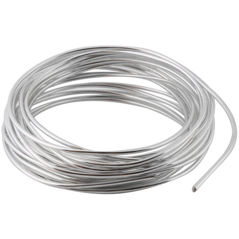 Fil d'aluminium argenté 2mm pour bijoux DIY - Rouleau de 5 mètres - Accessoires création
