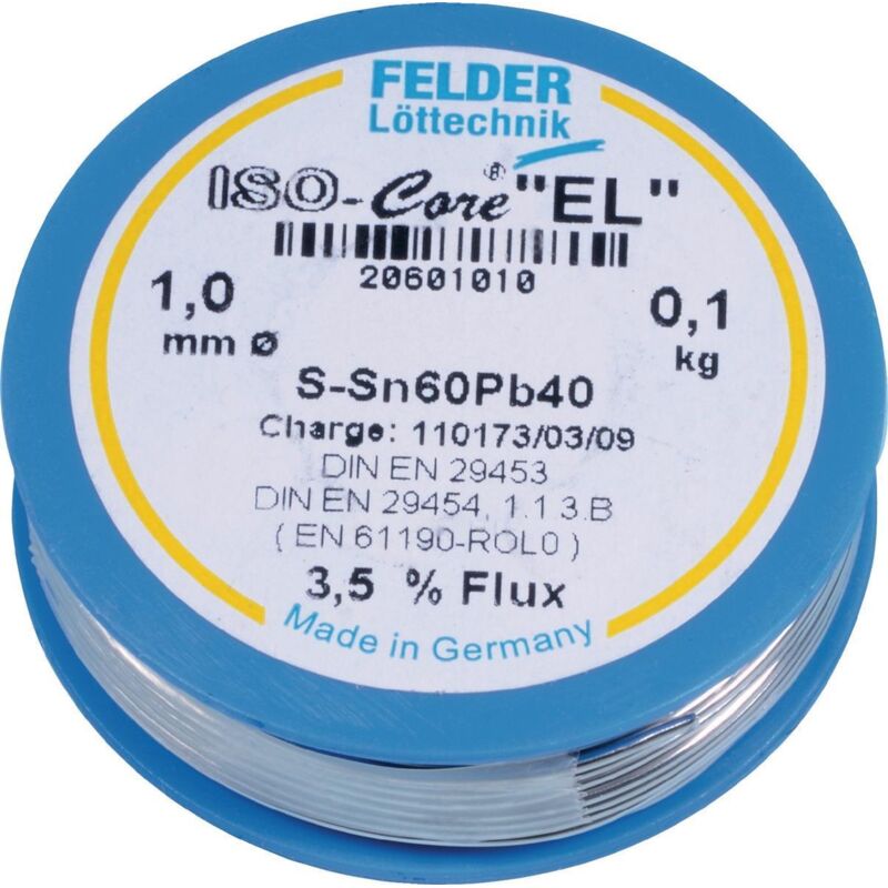 FP - Fil d'apport de soudure ISO-Core® el 1 mm 250 g S-Sn60Pb40 felder