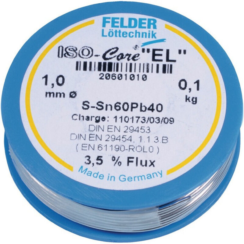 FP - Fil d'apport de soudure ISO-Core® el 15 mm 100 g S-Sn60Pb40 felder