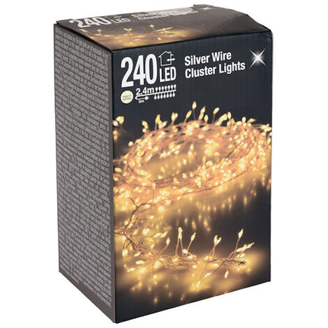 Fil d'argent CLUSTER Lights - 240 LED / 2,4 m
