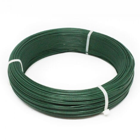 Fil d'attache en acier galvanisé plastifié pour grillage ou autre - 100 m x 1.5mm Ø - Vert - Linxor