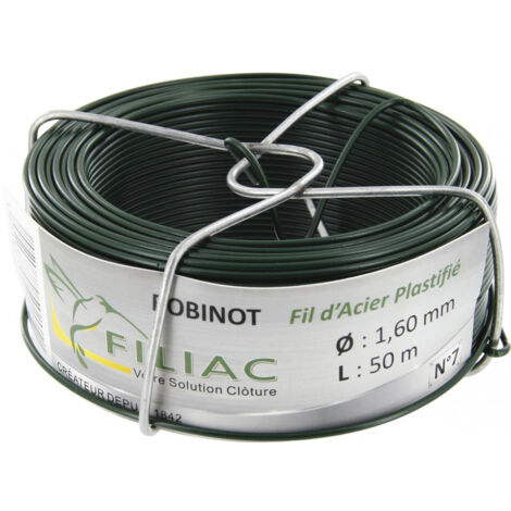 Fil d'attache plastifié vert, 1.6 mm x 50 m