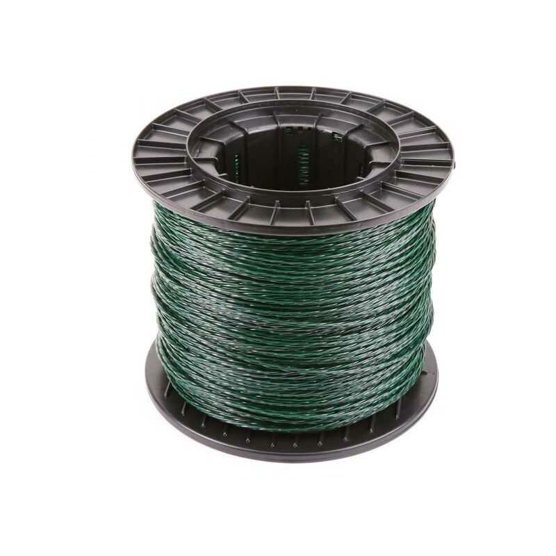 Fil débroussailleuse nylon 2,4 mm x 437 m. Torsadé vert sapin. Bobine.