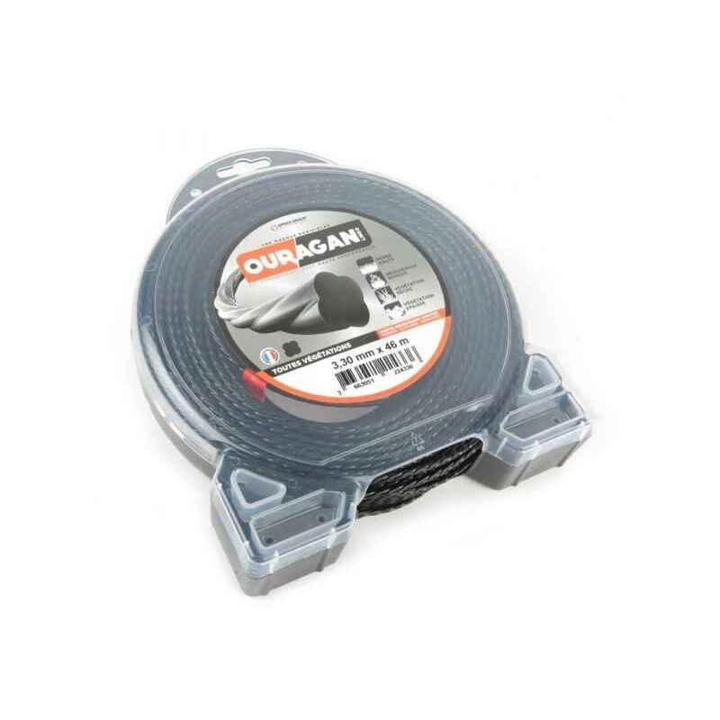 Fil débroussailleuse Ouragan 3,3 mm x 46 m Spirale Blister