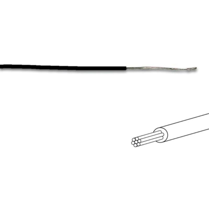 Fil de cablage 0.50mm² - noir - multibrin