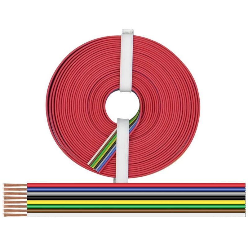Donau Elektronik 225-885-10 Fil de câblage 8 x 0.25 mm² noir, rouge, bleu, gris, vert, blanc, jaune, marron 10 m