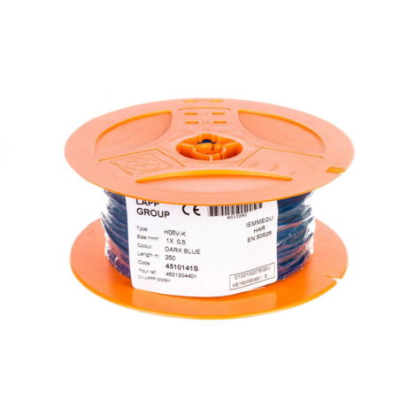 Fil de câblage H05V-K LAPP 4510141S 1 x 0.50 mm² bleu foncé 250 m V555291