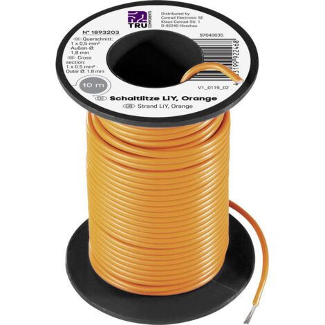 FIL DE CÂBLAGE LIY TRU COMPONENTS TC-7572812 1 X 0.50 MM² ORANGE 10 M