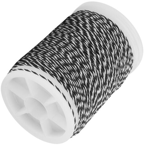 Fil de Câble Nylon 120 mètres pour Arc Compound - Accessoires Tir à l'Arc (Noir et Blanc)