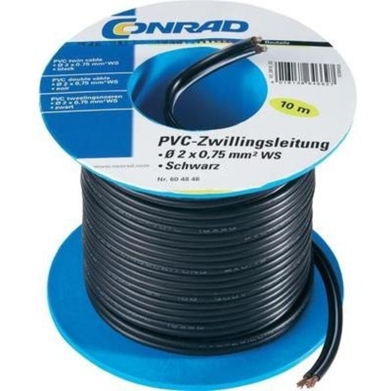 TRU Components 1570890 Litze 2 x 0.75mm² Schwarz 20m
