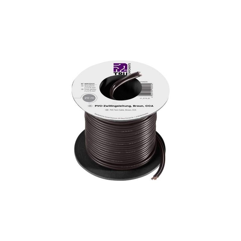 Fil de câblage Tru Components TC-7572816 0.75 MM² marron 20 m