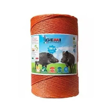Fil De Cloture Electrique 1000 Mt - 6 Mm² Gemi Elettronica - Moutons, Porcs, Bovins Et Petits Animaux