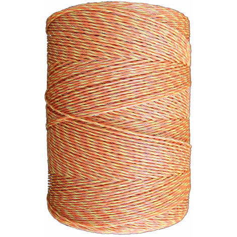 Fil de clôture électrique 250 m – 3 conducteurs en acier inoxydable 0,15 mm – Résistance 14,4 Ohm/m – Couleur jaune/orange