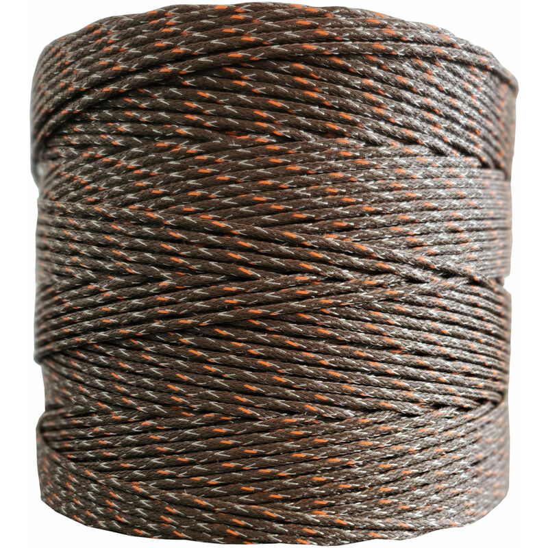 Fil de clôture électrique Premium - marron/orange - 400 m, 9 conducteurs de haute qualité