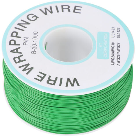 Fil de connexion électronique étamé monobrin vert pour circuits imprimés