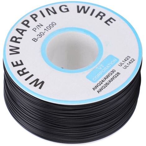 Fil de Connexion Électronique Monobrin en Cuivre pour Câblage de Circuits Imprimés - Noir